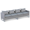 Gray 2-piece patio sofa set with soft cushions, sturdy metal frame, and removable covers for outdoor comfort.