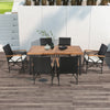 Set of 4 patio wicker dining chairs with soft zippered cushions, featuring ergonomic design and sturdy metal frame for.