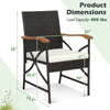 Patio wicker dining chair with ergonomic backrest, soft zippered cushion, and durable PE rattan, suitable for outdoor.