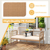 Hand-woven 2-seat PE rattan loveseat with built-in coffee table and soft cushions, perfect for outdoor patios.