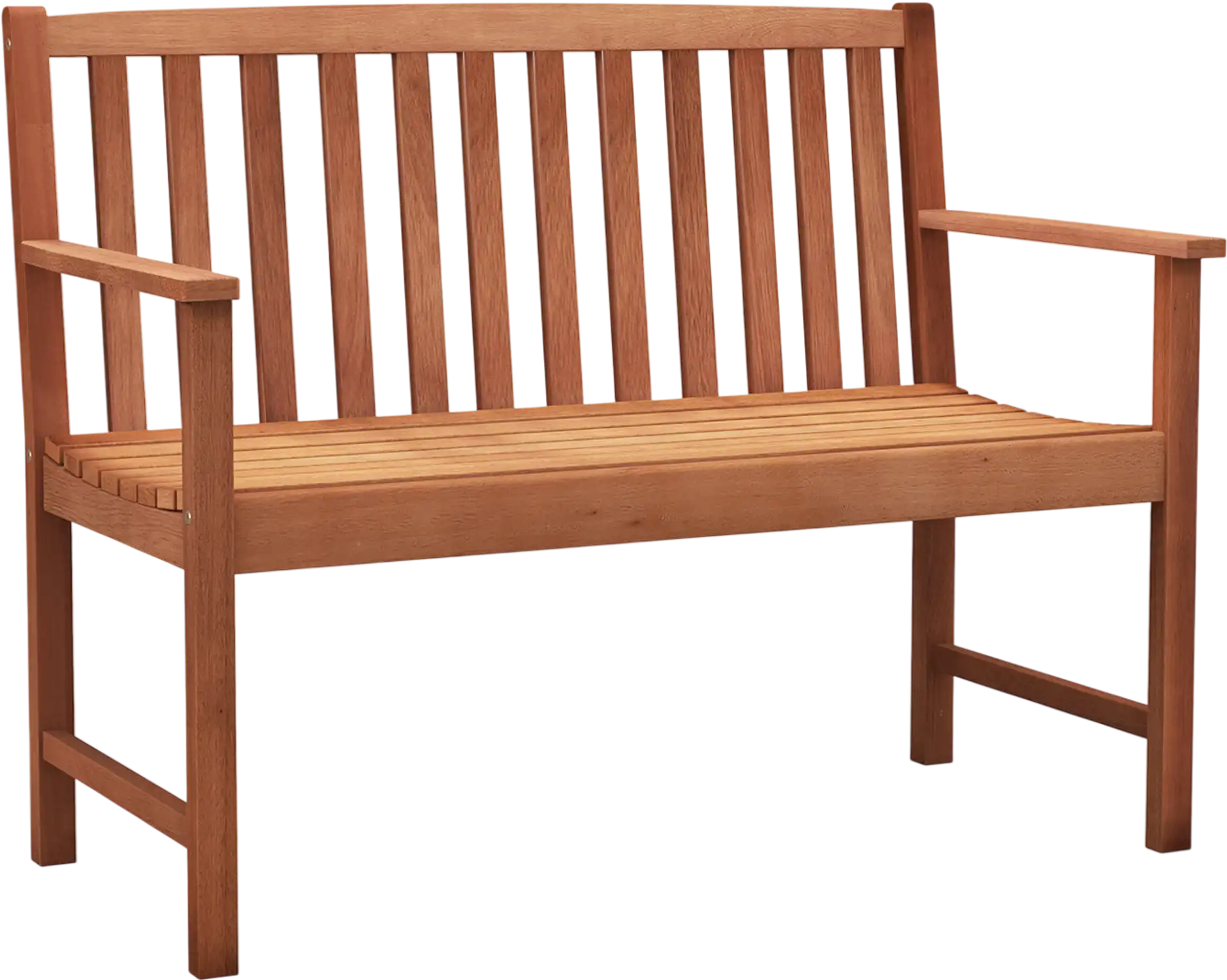 Costway 2-Seat Patio Wood Bench with Armrests and Backrest 45169732 New