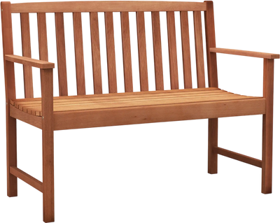 Costway 2-Seat Patio Wood Bench with Armrests and Backrest 45169732 New
