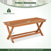 2-seat wooden garden patio bench with X-shaped legs, dimensions 41.5" x 16" x 17", weight capacity 530 lbs.