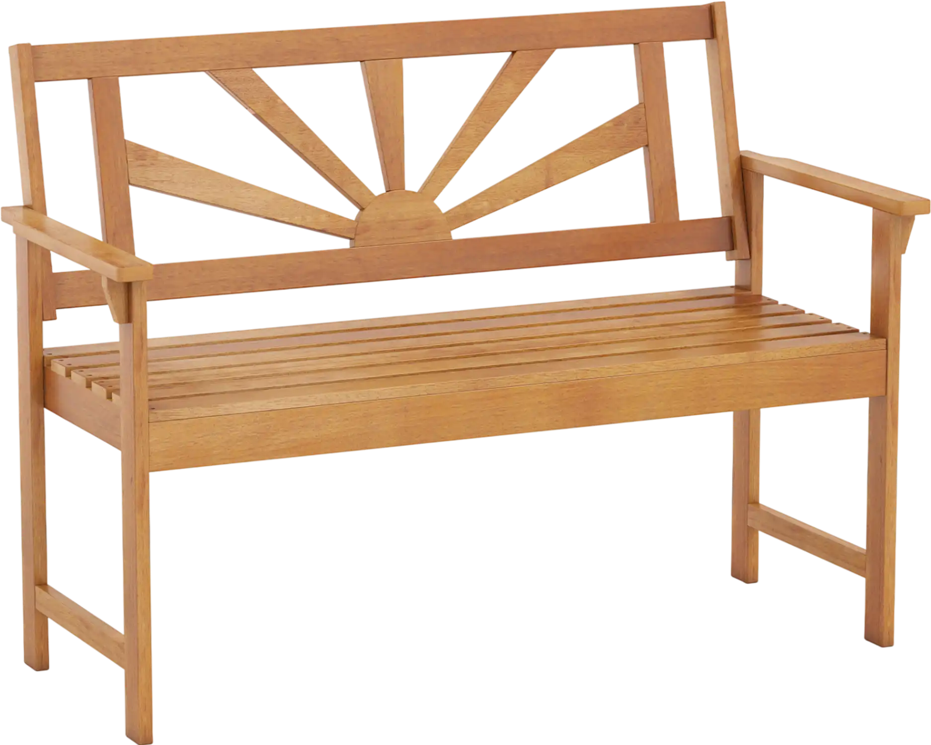 Costway 2-Seater Acacia Wood Patio Loveseat Bench w/ Backrest Armrests 22452731 New