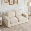 2-Seater Floor Couch Loveseat Foam Sofa with Removable Corduroy Cover-Beige - Gallery View 1 of 10