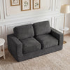2-Seater Floor Couch Loveseat Foam Sofa with Removable Corduroy Cover-Black - Gallery View 1 of 10