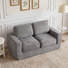2-Seater Floor Couch Loveseat Foam Sofa with Removable Corduroy Cover-Gray - Gallery View 1 of 10