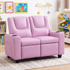 2-Seater Kids Recliner Double Toddler Sofa Chair with 2 Cup Holders-Pink - Gallery View 1 of 9