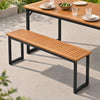 2-Seater Outdoor Dining Bench 800 LBS Max Load with Metal Legs-Setof2 - Gallery View 1 of 8