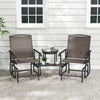 2-Seater Outdoor Glider Bench with 2-Tier Center Table-Brown - Gallery View 1 of 10