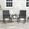 2-Seater Outdoor Glider Bench with 2-Tier Center Table-Black - Gallery View 1 of 10