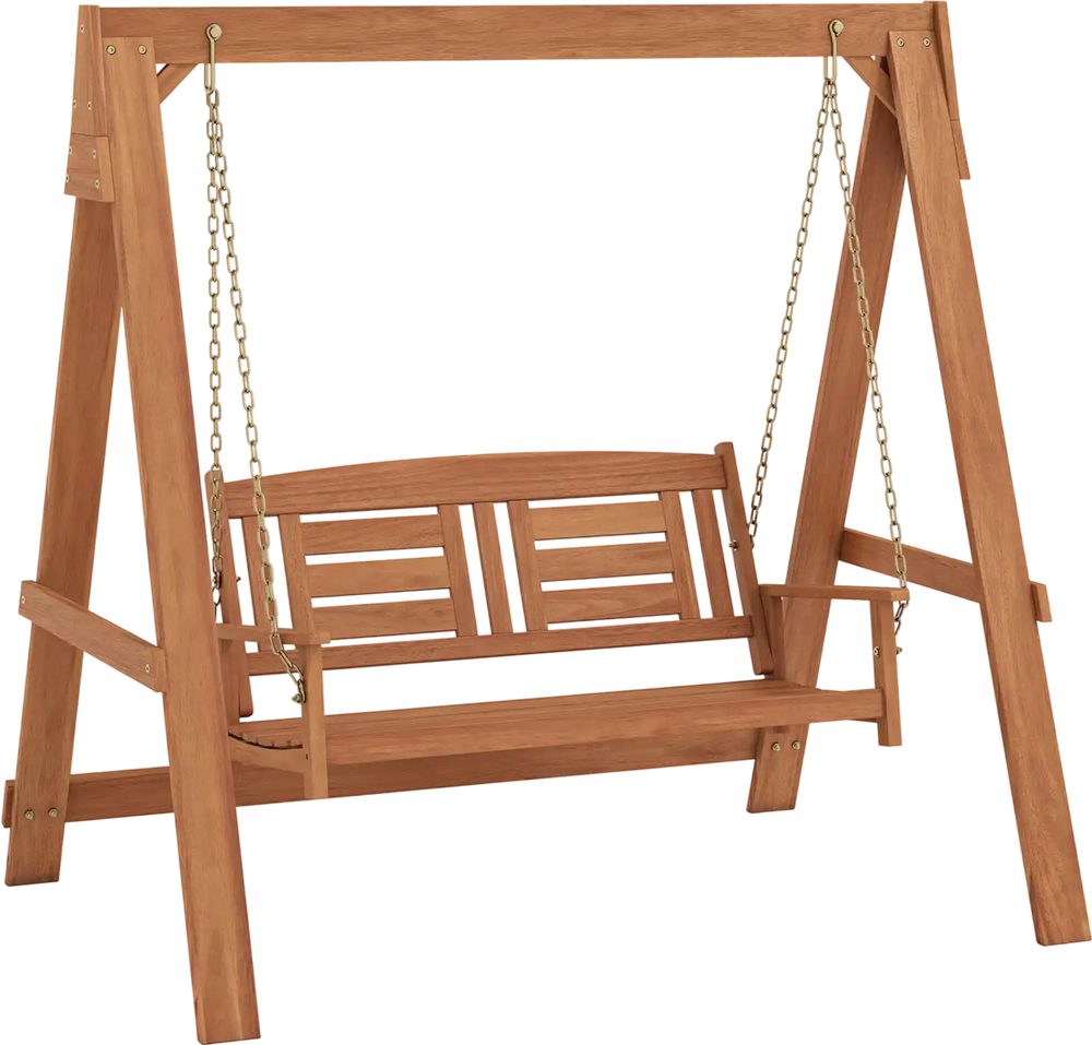 2-Seater Porch Swing with Stand Adjustable Chains