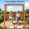 2-seater porch swing with adjustable chains, made of hardwood, supports up to 800 lbs, perfect for outdoor relaxation.