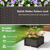 Elevated plastic raised garden bed planter kit in brown, featuring rattan pattern, ideal for flowers and vegetables.