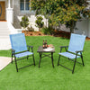 2 Set of Patio Dining Chair with Armrests and Metal Frame-Blue - Gallery View 1 of 9