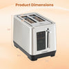 Toaster with 6 browning levels and 4 bread types, featuring an intuitive LED display and stainless steel design.