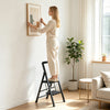 2 Step Black Folding Step Stool with Wide Anti-slip Pedals - Gallery View 1 of 9