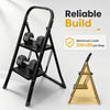 Folding step ladder with handrail features wide anti-slip pedals and a 330 lbs weight capacity for safe, reliable use.
