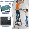 2-step ladder featuring a wide anti-slip pedal and sturdy metal frame, ideal for home and office use.