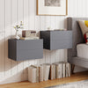 2 Storage Drawers Wall Mounted Floating Nightstand for Bedroom-Gray - Gallery View 1 of 12