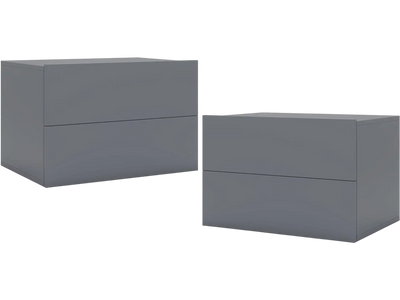 Costway Wall Mounted Floating Nightstand 2 Storage Drawers 67060052 New