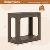 2-tier walnut end table with storage shelf, featuring a rustic wood grain design and space-saving dimensions for living.