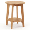 Eucalyptus wood side table features sturdy support legs and a slatted design, ideal for enhancing any outdoor or indoor space.