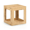 Sturdy farmhouse end table with natural wood grain and a 2-tier design, ideal for creating a cozy reading corner.