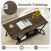 Faux marble coffee table with a smooth, waterproof tabletop and metal frame, ideal for stylish and organized living.