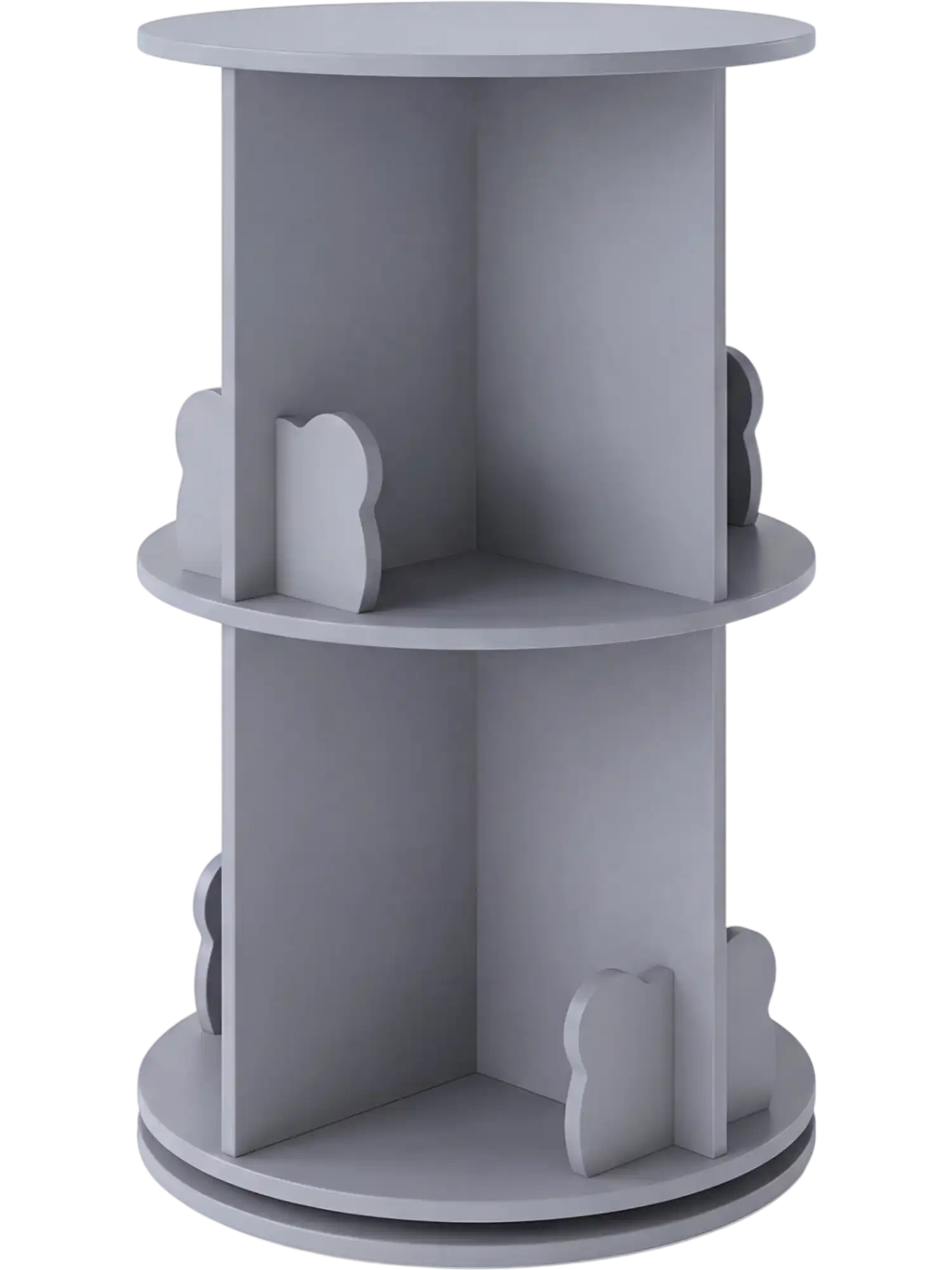 Costway 2-Tier Freestanding Kids Rotating Bookshelf Storage Rack w/ Bear Baffles 913485627 New
