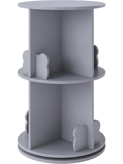 Costway 2-Tier Freestanding Kids Rotating Bookshelf Storage Rack w/ Bear Baffles 913485627 New