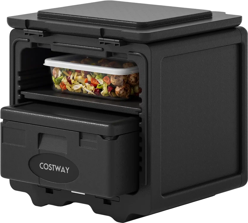 2 Tier Insulated Food Pan Carrier Food Warmer with Removable Tray and Box