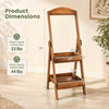 2-tier ladder shelf in rustic fir wood, featuring a stable triangular design and open layout for plants and decor.