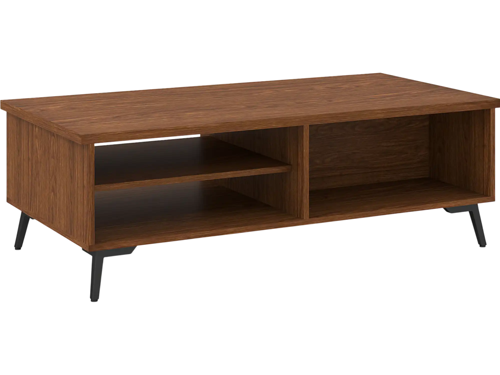 Costway Mid Century Modern 2-Tier Coffee Table with Storage Shelves 13075366 New