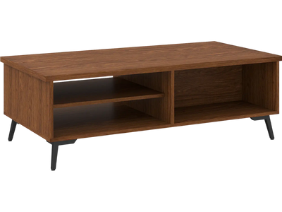 Costway 2-Tier Mid Century Modern Coffee Table Storage Shelves Compartments 13075366 New