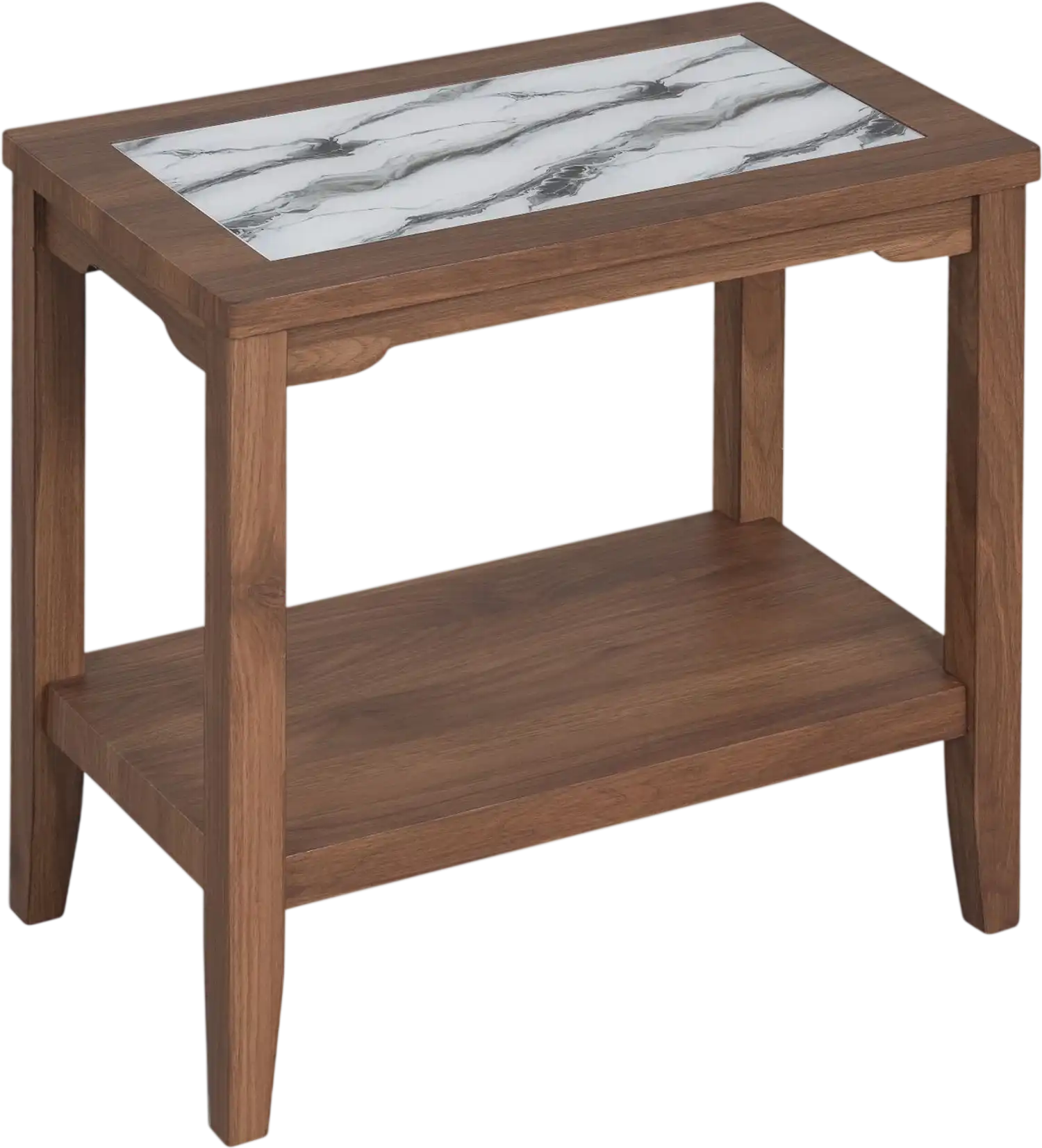 Costway 2-Tier Narrow Side Table Tempered Glass Top Storage Shelf 63215709 New