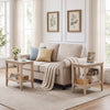 2-Tier Narrow Side Table with Storage Shelf and Tempered Glass Top for Bedside Spaces Set of 2-Oak - Gallery View 1 of 7