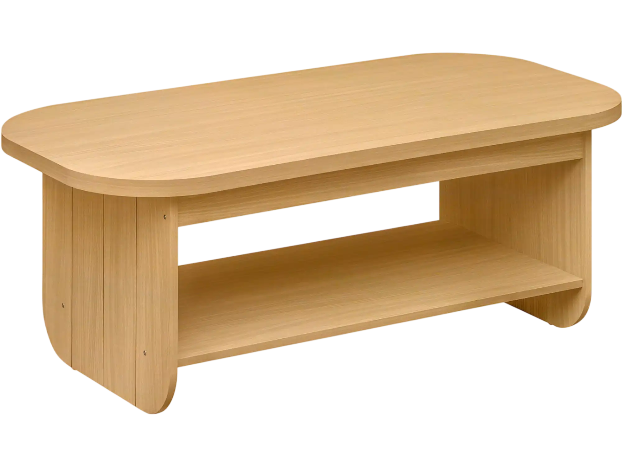 Costway 2-Tier Oval Coffee Table Mid Century Living Room Center Table w/ Bottom Storage Shelf 30440782 New