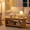 2-Tier Oval Coffee Table for Living Room Mid Century Center Table with Bottom Storage Shelf-Natural - Gallery View 1 of 11
