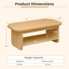 2-tier oval coffee table in natural finish, featuring a bottom storage shelf for magazines and decor, perfect for.