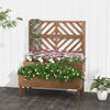 2-tier raised garden bed in brown with trellis, crafted from fir wood, ideal for climbing plants and outdoor use.