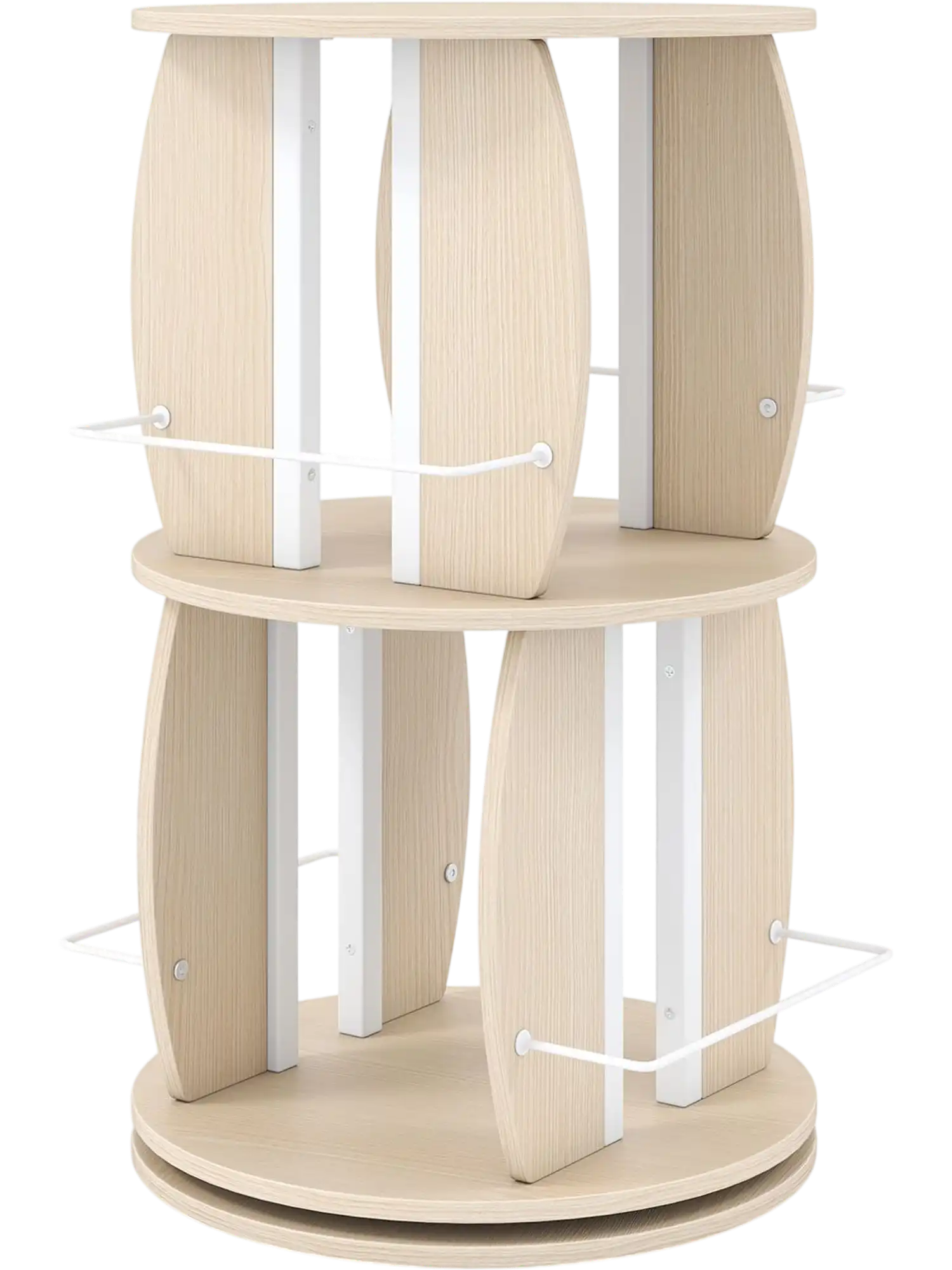 Costway 2-Tier Rotating Bookshelf Tower Display Stand Side Rails 67022341 New