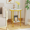 2-Tier Round Coffee Table with Storage Shelf-1 - Gallery View 1 of 14