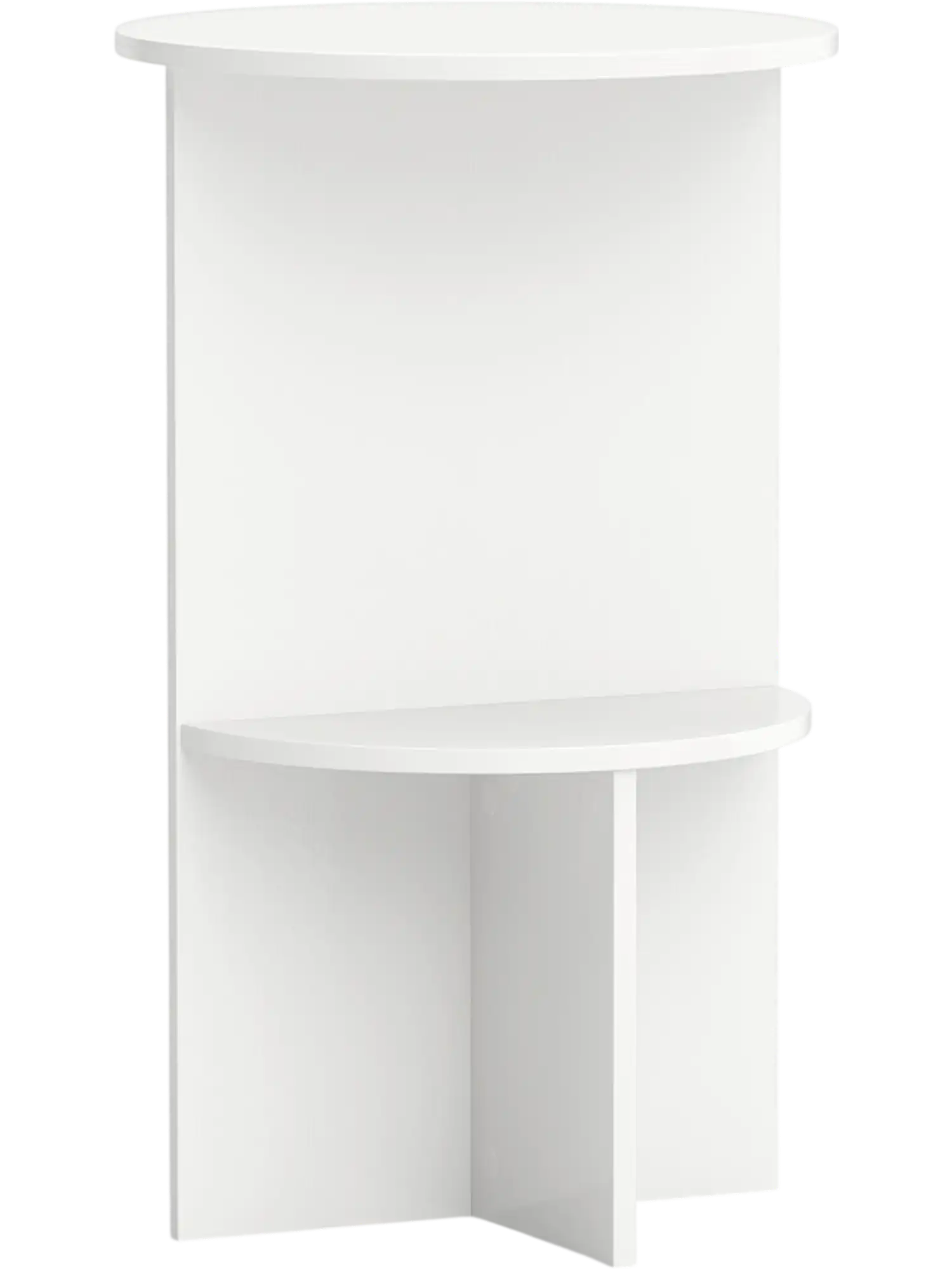Costway 2-Tier Round Side Table with Storage Shelf 75176269 New