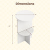 2-tier round side table in white with storage shelf, measuring 23" tall, ideal for small spaces and easy maintenance.
