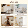 2-tier round side table in white with storage shelf, perfect for small spaces in living room, bedroom, or study.
