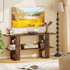 2-Tier TV Stand with Storage for TVs up to 55 Inch Console Table with Open Shelf-Rustic Brown - Gallery View 1 of 10