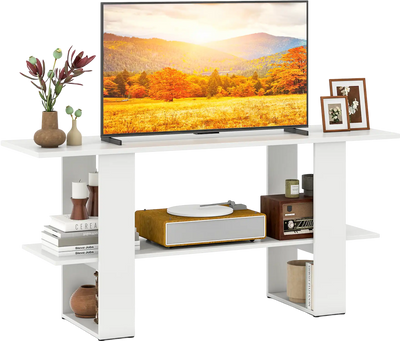 Costway 2-Tier TV Stand Console Table w/ Storage for TVs up to 55