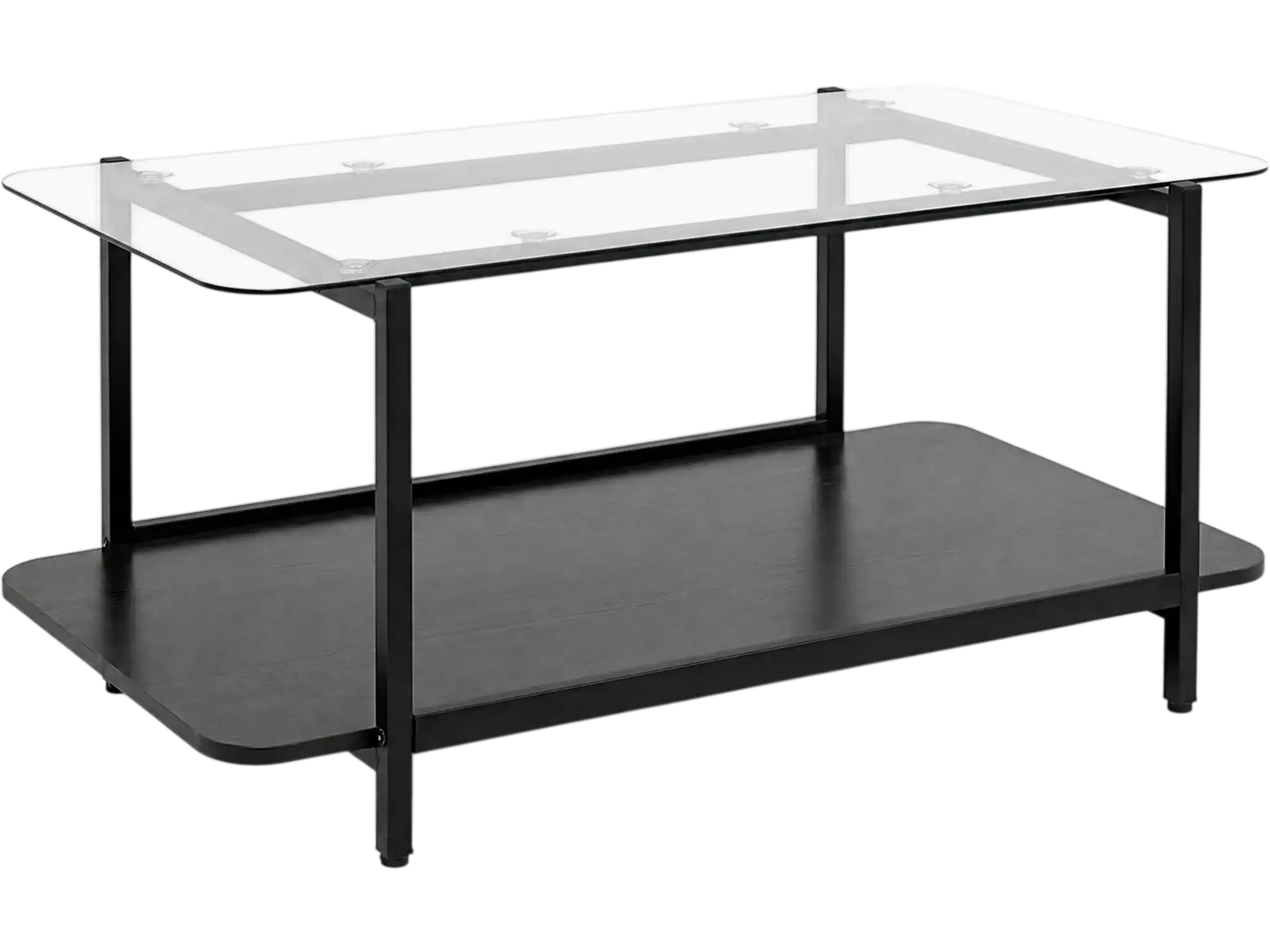 Costway 2-Tier Tempered Glass Coffee Table with Storage Shelf 98277516 New