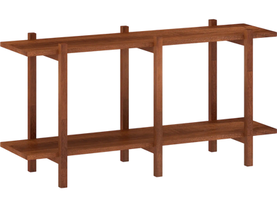 Costway 2-Tier Rubberwood Low Horizontal Bookshelf Display Bookcase 62703101 New